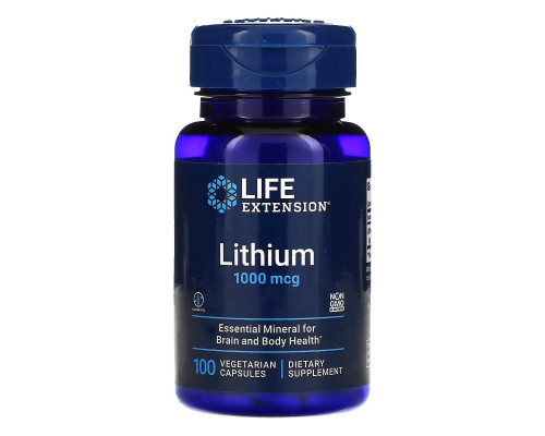 Life Extension, Lithium, 1,000 mcg, 100 Vegetarian Capsules Life Extension, Lithium, 1,000 mcg, 100 Vegetarian Capsules