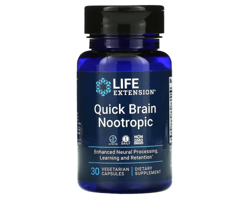 Life Extension, Quick Brain Nootropic, 30 Vegetarian Capsules Life Extension, Quick Brain Nootropic, 30 Vegetarian Capsules