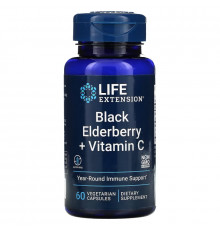 Life Extension, Black Elderberry + Vitamin C, 60 Vegetarian Capsules