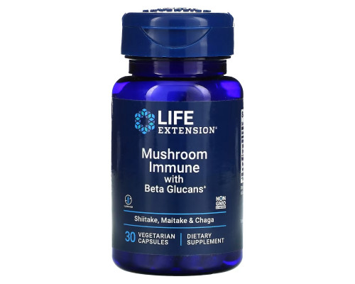 Life Extension, Mushroom Immune With Beta Glucans, 30 Vegetarian Capsules Life Extension, Mushroom Immune With Beta Glucans, 30 Vegetarian Capsules