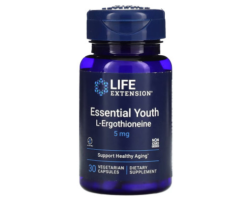 Life Extension, Essential Youth L-Ergothioneine, 5 mg, 30 Vegetarian Capsules Life Extension, Essential Youth L-Ergothioneine, 5 mg, 30 Vegetarian Capsules