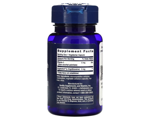 Life Extension, Essential Youth L-Ergothioneine, 5 mg, 30 Vegetarian Capsules Life Extension, Essential Youth L-Ergothioneine, 5 mg, 30 Vegetarian Capsules