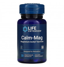Life Extension, Calm-Mag, ацетил тауринат магния, 30 вегетарианских капсул