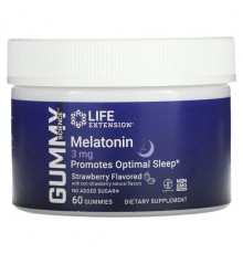БАДы Life Extension, Gummy Science, мелатонин, клубника, 3 мг, 60 жевательных таблеток