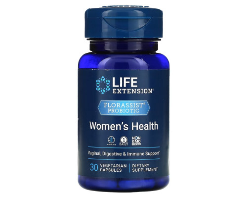 Life Extension, FLORASSIST, пробиотик, для здоровья женщин, 30 вегетарианских капсул Life Extension, FLORASSIST, пробиотик, для здоровья женщин, 30 вегетарианских капсул