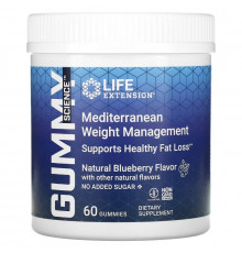 Life Extension, Gummy Science, Mediterranean Weight Management, Natural Blueberry, 60 Gummies