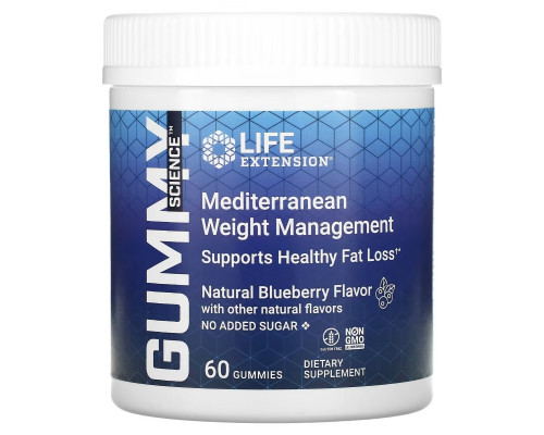 Life Extension, Gummy Science, Mediterranean Weight Management, Natural Blueberry, 60 Gummies Life Extension, Gummy Science, Mediterranean Weight Management, Natural Blueberry, 60 Gummies