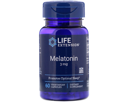 Life Extension Мелатонин 3 мг 60 капсул Life Extension Мелатонин 3 мг 60 капсул
