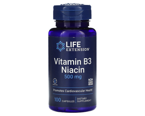 Life Extension Витамин В3 (ниацин) 500 мг 100 капсул Life Extension Витамин В3 (ниацин) 500 мг 100 капсул