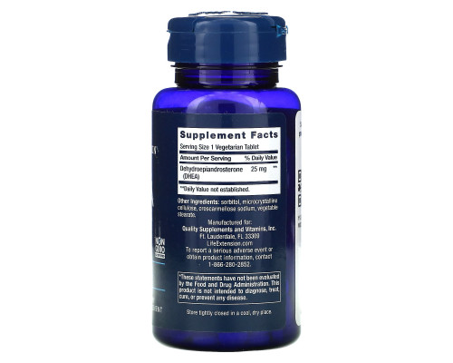 Life Extension DHEA 25 мг 100 растворимых во рту таблеток Life Extension DHEA 25 мг 100 растворимых во рту таблеток
