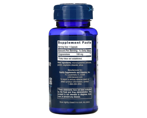Life Extension Pregnenolone 100 mg 100 Capsules Life Extension Pregnenolone 100 mg 100 Capsules