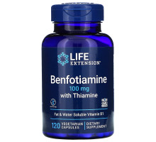 Life Extension, Бенфотиамин, с тиамином, 100 мг, 120 растительных капсул