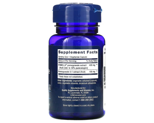 Life Extension, Pomegranate Fruit Extract, 30 Vegetarian Capsules Life Extension, Pomegranate Fruit Extract, 30 Vegetarian Capsules