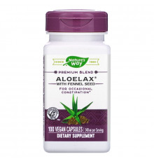 Nature's Way, Aloelax с семенами фенхеля, 340 мг, 100 вегетарианских капсул