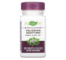 Nature's Way, Valerian Nighttime, Herbal Sleep Aid, Odor Free, 100 Tablets