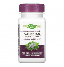 Nature's Way, Valerian Nighttime, Herbal Sleep Aid, Odor Free, 100 Tablets