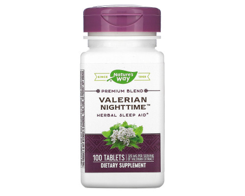 Nature's Way, Valerian Nighttime, Herbal Sleep Aid, Odor Free, 100 Tablets Nature's Way, Valerian Nighttime, Herbal Sleep Aid, Odor Free, 100 Tablets