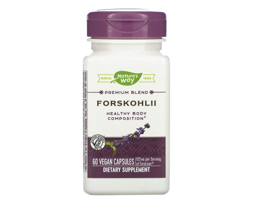 Nature's Way, Forskohlii, Standardized, 60 Veg. Capsules Nature's Way, Forskohlii, Standardized, 60 Veg. Capsules