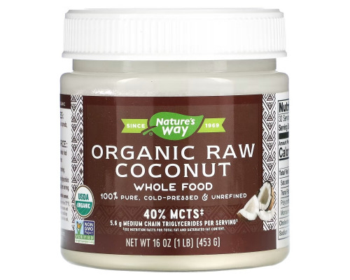 Nature's Way, Organic Raw Coconut, Whole Food, 16 oz (453 g) Nature's Way, Organic Raw Coconut, Whole Food, 16 oz (453 g)