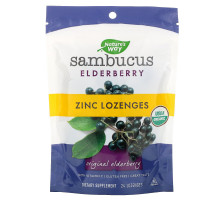 Nature's Way, Organic Sambucus, Zinc Lozenges, Berry Flavor, 24 Lozenges