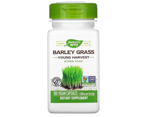 Nature's Way, Barley Grass, Young Harvest, 500 mg, 100 Vegetarian Capsules Nature's Way, Barley Grass, Young Harvest, 500 mg, 100 Vegetarian Capsules