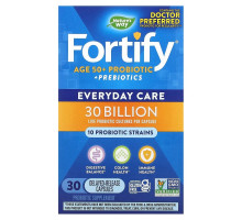 Nature's Way, Fortify, Age 50+ Probiotic + Prebiotics, Everyday Care, 30 Billion, 30 Delayed-Release Veg Capsules