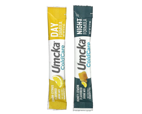 Nature's Way, Umcka, Cold Care, Day + Night, Soothing Hot Drink, Lemon-Citrus, Honey-Lemon, 12 Packets, 0.17 oz Each, (8 Day / 4 Night) Nature's Way, Umcka, Cold Care, Day + Night, Soothing Hot Drink, Lemon-Citrus, Honey-Lemon, 12 Packets, 0.17 oz Each, (8 Day / 4 Night)