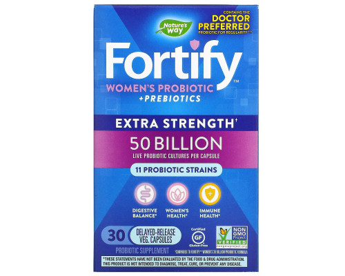 Nature's Way, Primadophilus, Fortify, Women's Probiotic, Extra Strength, 30 Vegetarian Capsules Nature's Way, Primadophilus, Fortify, Women's Probiotic, Extra Strength, 30 Vegetarian Capsules