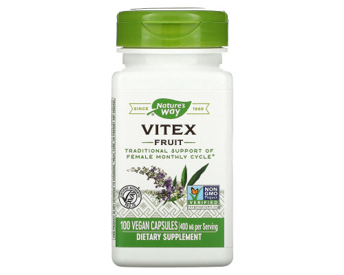 Nature's Way, Vitex Fruit, 400 mg, 100 Vegetarian Capsules Nature's Way, Vitex Fruit, 400 mg, 100 Vegetarian Capsules