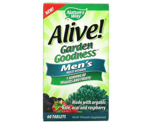 Nature's Way, Alive! Garden Goodness Men's Multivitamin, 60 Tablets Nature's Way, Alive! Garden Goodness Men's Multivitamin, 60 Tablets