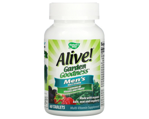 Nature's Way, Alive! Garden Goodness Men's Multivitamin, 60 Tablets Nature's Way, Alive! Garden Goodness Men's Multivitamin, 60 Tablets