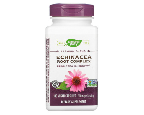 Nature's Way, Echinacea Root Complex, 450 mg, 180 Vegetarian Capsules Nature's Way, Echinacea Root Complex, 450 mg, 180 Vegetarian Capsules
