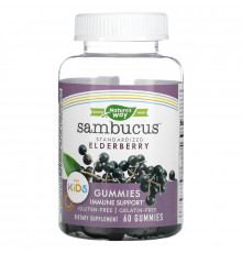 Nature's Way, Sambucus, жевательные таблетки для детей, 60 жевательных таблеток