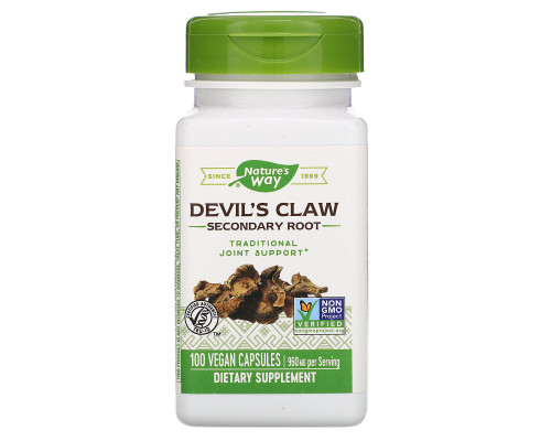 Nature's Way, Devil's Claw, Secondary Root, 480 mg, 100 Vegetarian Capsules Nature's Way, Devil's Claw, Secondary Root, 480 mg, 100 Vegetarian Capsules