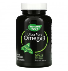 Nature's Way, Ultra Pure Omega3, Fresh Mint, 625 mg, 60 Softgels
