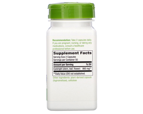 Nature's Way, Eyebright Herb, 430 mg, 100 Veg. Capsules Nature's Way, Eyebright Herb, 430 mg, 100 Veg. Capsules