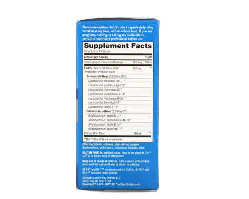 Nature's Way, Fortify Men's 30 Billion Probiotic, 30 Vegetarian Capsules