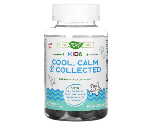 Nature's Way, Kids, Cool, Calm & Collected, Ages 8 +, Grape , 40 Gummies Nature's Way, Kids, Cool, Calm & Collected, Ages 8 +, Grape , 40 Gummies