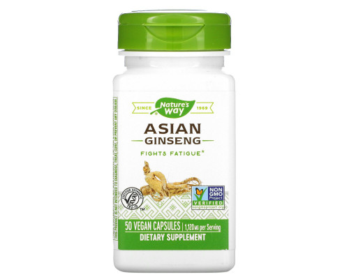 Nature's Way, Asian Ginseng, 1,120 mg, 50 Vegan Capsules Nature's Way, Asian Ginseng, 1,120 mg, 50 Vegan Capsules