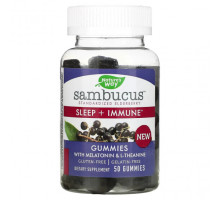 БАДы для укрепления иммунитета Nature's Way, Sambucus, Sleep + Immune, 50 Gummies