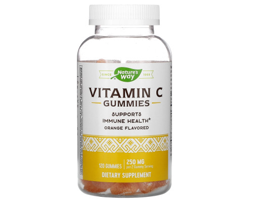Nature's Way, Vitamin C Gummies, Orange, 250 mg, 120 Gummies Nature's Way, Vitamin C Gummies, Orange, 250 mg, 120 Gummies