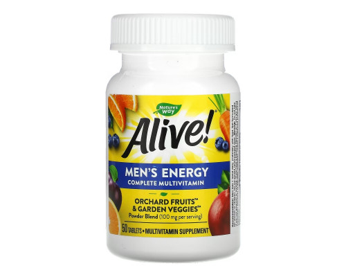 Nature's Way, Alive !, мультивитаминный комплекс для мужчин, 50 таблеток Nature's Way, Alive !, мультивитаминный комплекс для мужчин, 50 таблеток