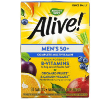 Nature's Way, Alive! Men's 50+ Complete Multivitamin, 50 Tablets