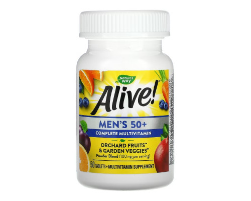 Nature's Way, Alive! Men's 50+ Complete Multivitamin, 50 Tablets Nature's Way, Alive! Men's 50+ Complete Multivitamin, 50 Tablets