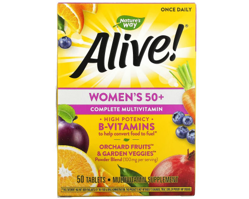 Nature's Way, Alive! Women's 50+ Complete Multivitamin, 50 Tablets Nature's Way, Alive! Women's 50+ Complete Multivitamin, 50 Tablets