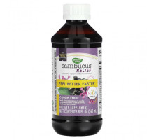 От гриппа и простуды Nature's Way, Sambucus Relief, сироп от кашля, для детей от 1 года, 240 мл (8 жидк. Унций)