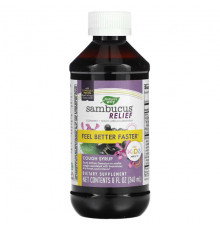 От гриппа и простуды Nature's Way, Sambucus Relief, сироп от кашля, для детей от 1 года, 240 мл (8 жидк. Унций)