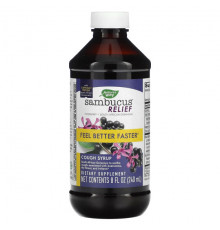 От гриппа и простуды Nature's Way, Sambucus Relief, сироп от кашля, 240 мл (8 жидк. Унций)