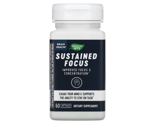 Nature's Way, Brain Health, Sustained Focus, 60 Capsules