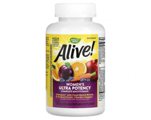 Витаминно-минеральные комплексы Alive! Women's Ultra Multivitamin, 150 Tablets Витаминно-минеральные комплексы Alive! Women's Ultra Multivitamin, 150 Tablets